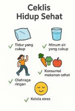 Konsumsi makanan sehat dan cukup air