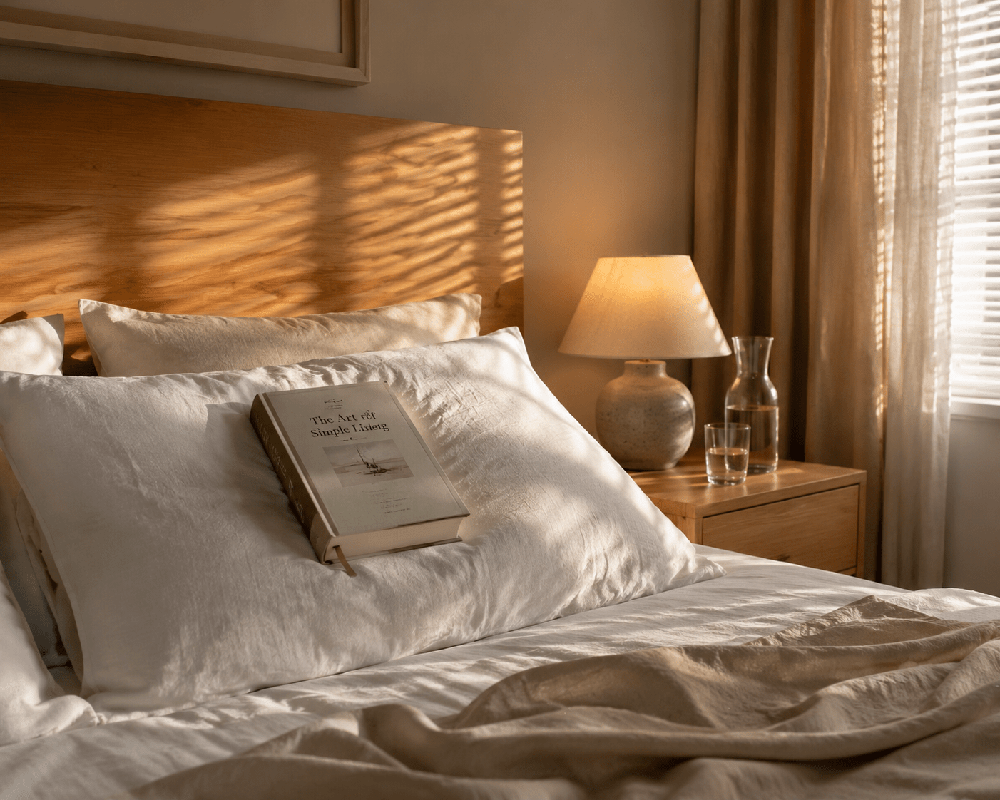 Faktanya, Sistem Kebiasaan Lebih Penting daripada Sekadar Motivasi 6 Penataan buku di atas bantal tempat tidur sebagai contoh desain lingkungan dan pengurangan friksi untuk kebiasaan membaca.