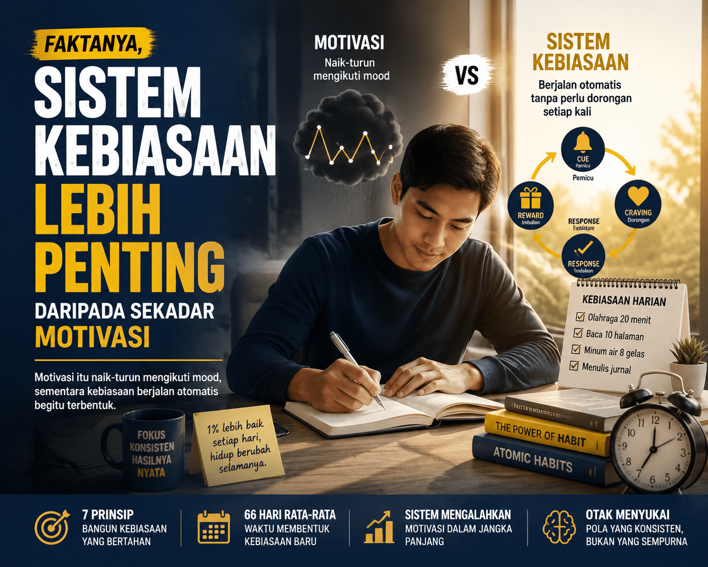 Faktanya, Sistem Kebiasaan Lebih Penting daripada Sekadar Motivasi 1 image SasaGotYourBack